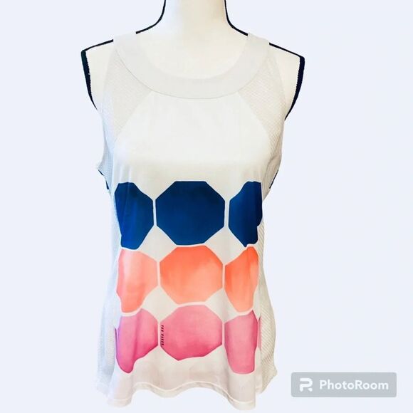 Ted Baker London Marina Mosaic Tank Vest‎ Top  mixed Media/ Waffle Knit Large - Picture 2 of 11